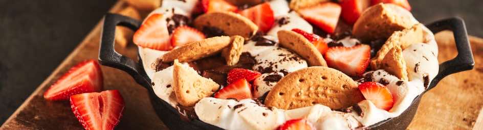Aardbeien smores van de bbq
