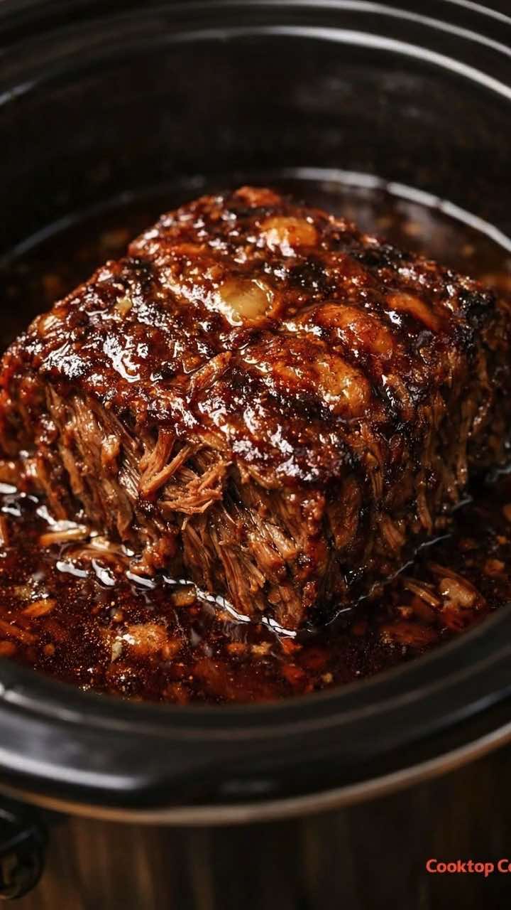Slowcooker garlic brown sugar beef roast